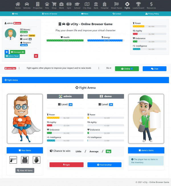 vCity v2.8 - Онлайн браузерная игра