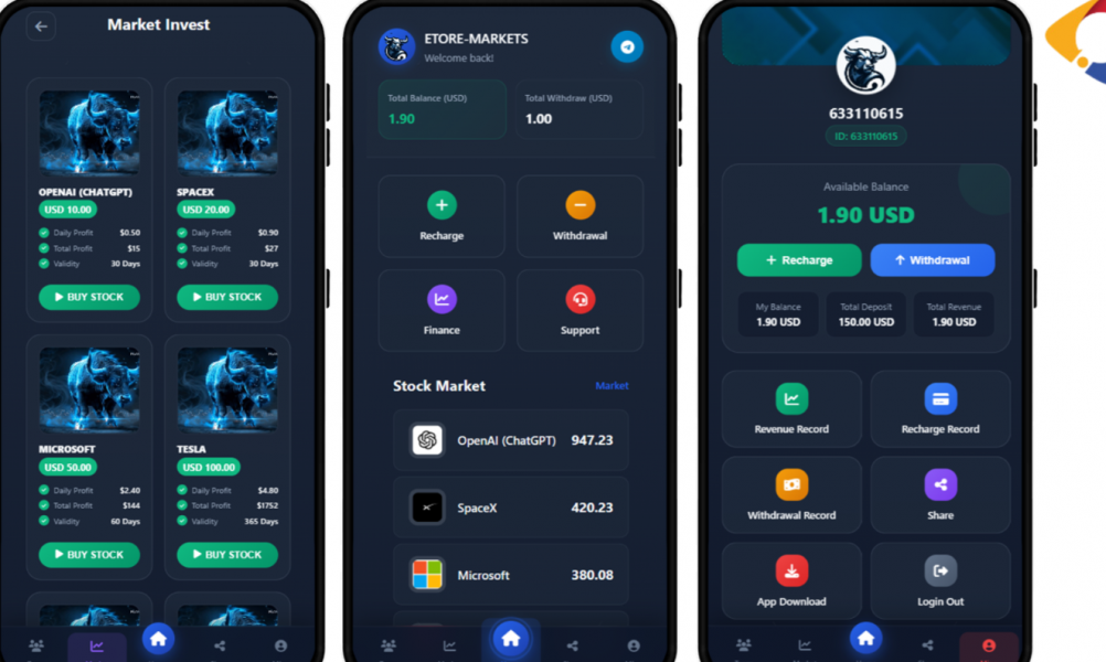 Hyip ETORE MARKET Php Script